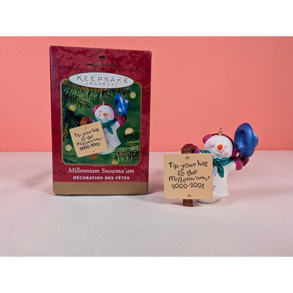 Vintage Hallmark Keepsake Christmas Ornament Millennium Snowma'am 2000